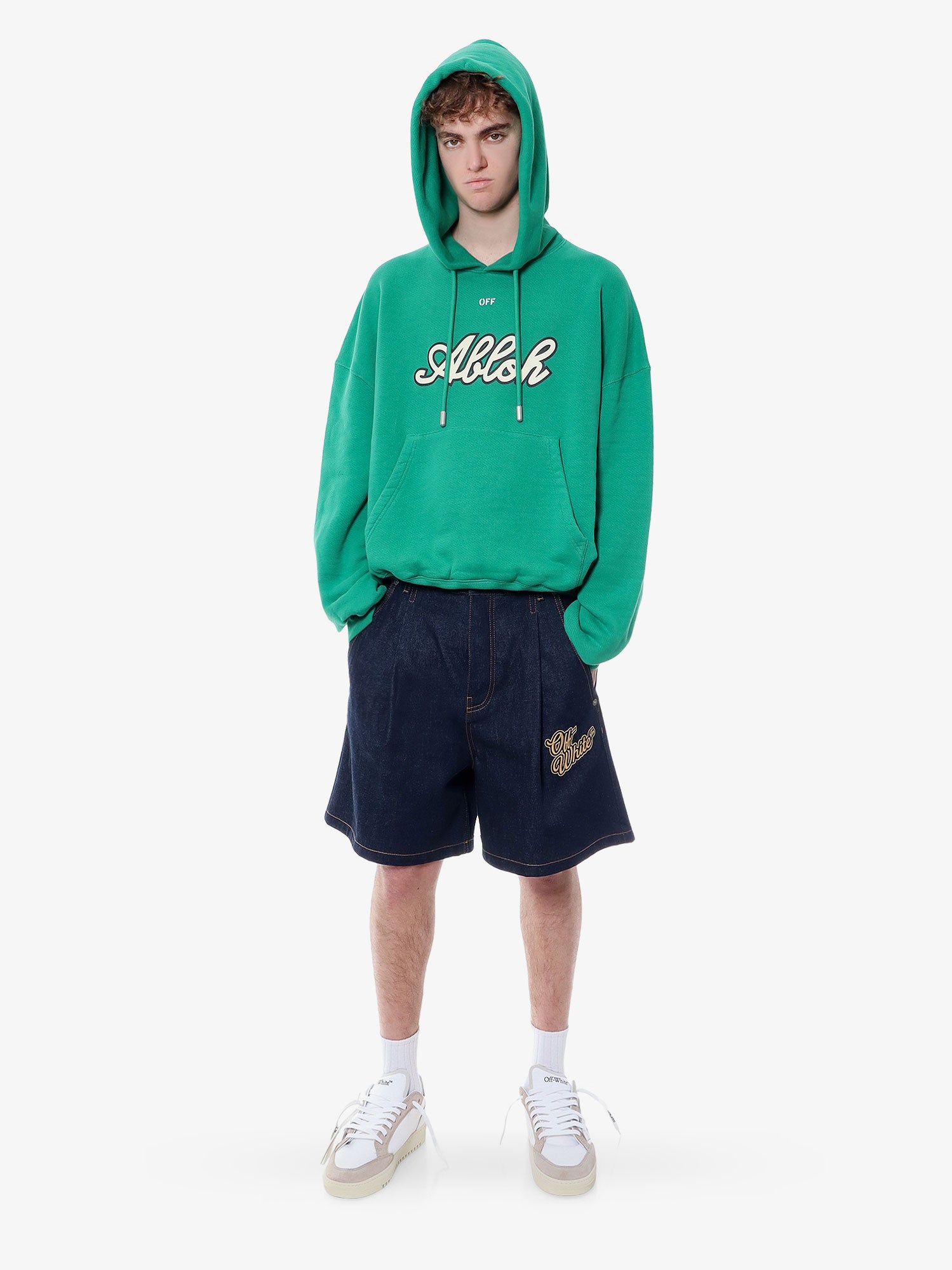Šortky Off-White BERMUDA SHORTS - OFF WHITE Navy | OMYC021S24DEN0024522, 1