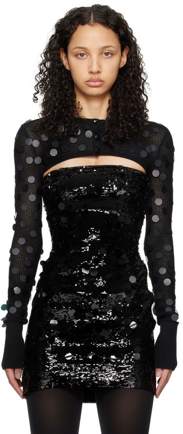 Šaty GUIZIO Guizio Paillette Micro Bolero Cardigan Čierna | R24611S003, 0