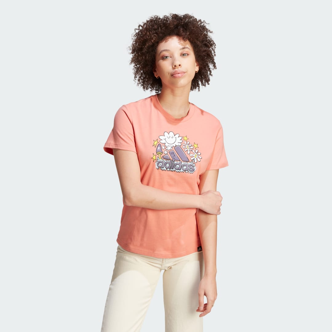 Tričko adidas Performance Doodle Graphic T-Shirt Oranžová | IJ7331, 0