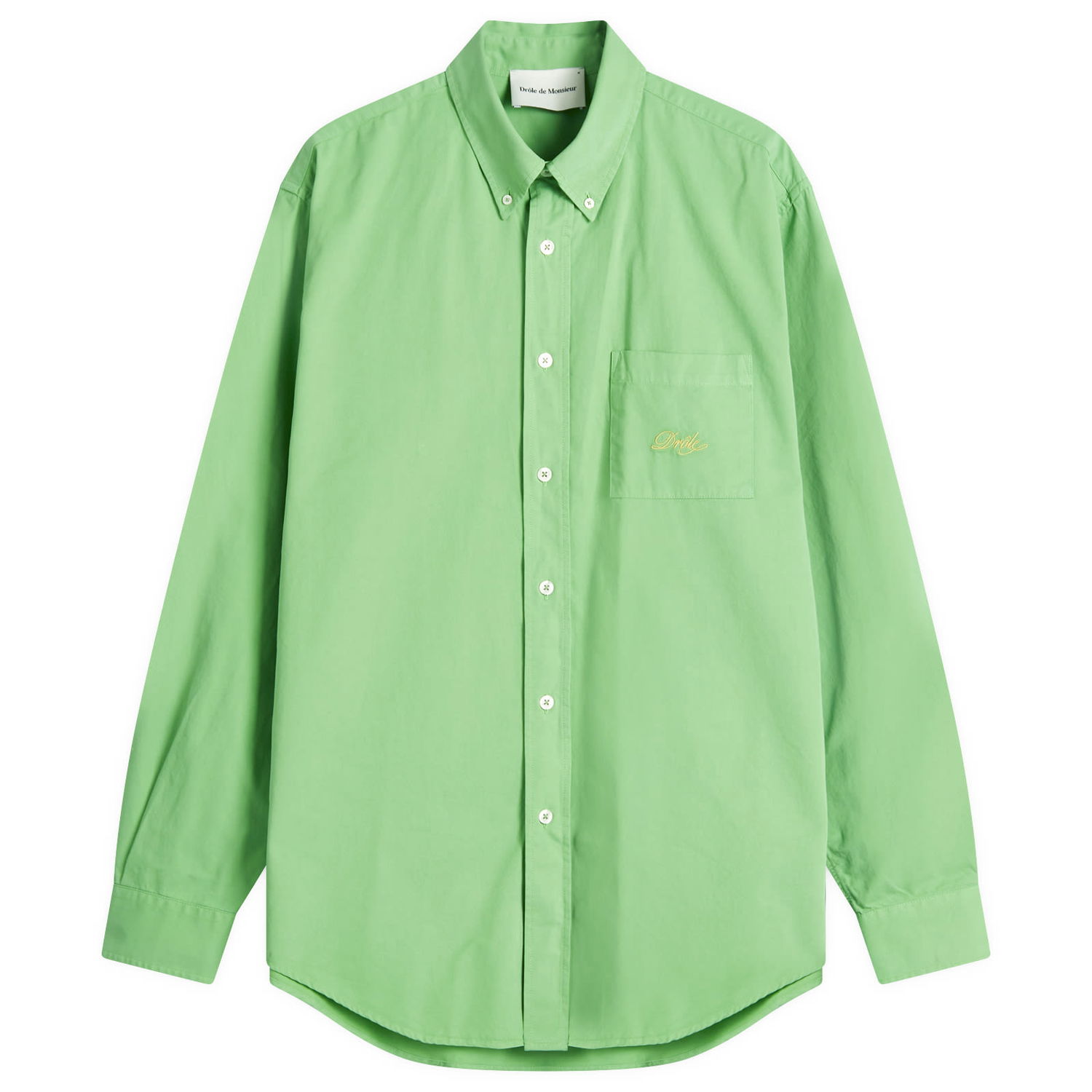 Košeľa Drôle de Monsieur Oxford Cotton Long Sleeve Shirt, Size Large Zelené | G-SH195-CO178-AV, 1