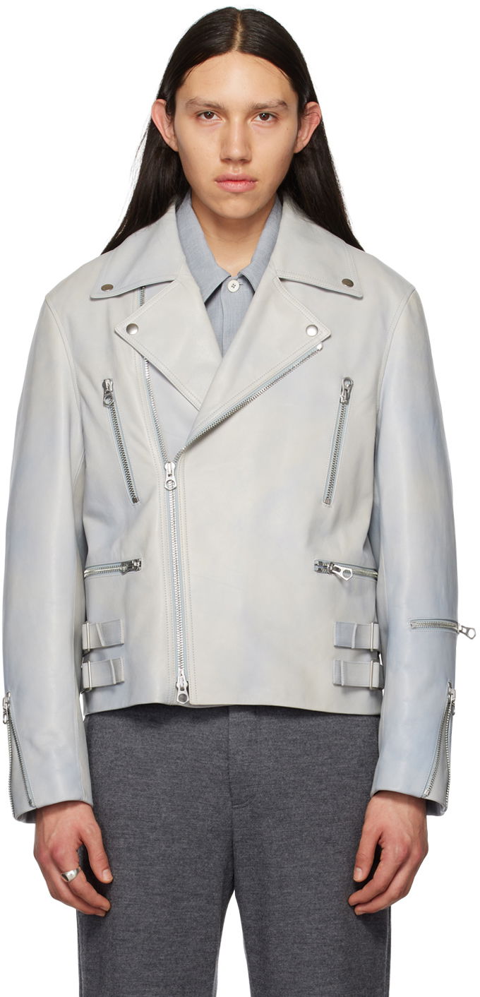 Bunda Jil Sander Jil Sander Eldorado Leather Jacket Šedá | J22BN0122_J07036, 0