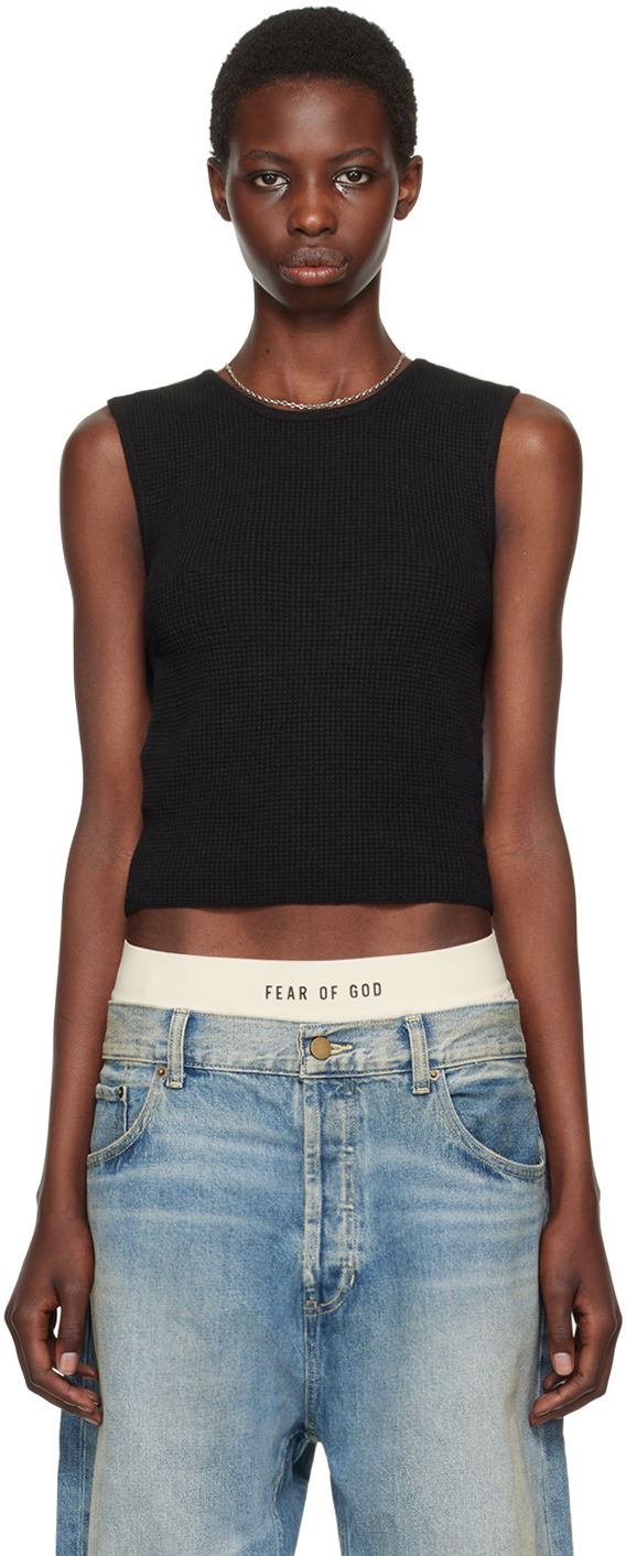Tielko Fear of God Fear of God ESSENTIALS Waffle Tank Top Čierna | 192BT247230FW, 0