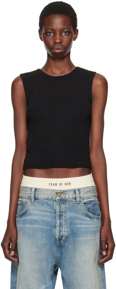 Tielko Fear of God Fear of God ESSENTIALS Waffle Tank Top Čierna | 192BT247230FW, 0
