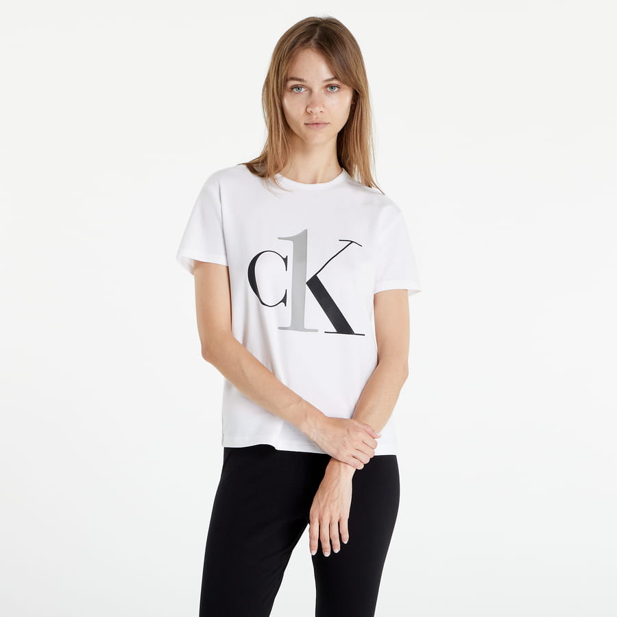 Pyžamo CALVIN KLEIN Ck1 Sleep Crew Neck Biela | QS6436E 1XP, 0