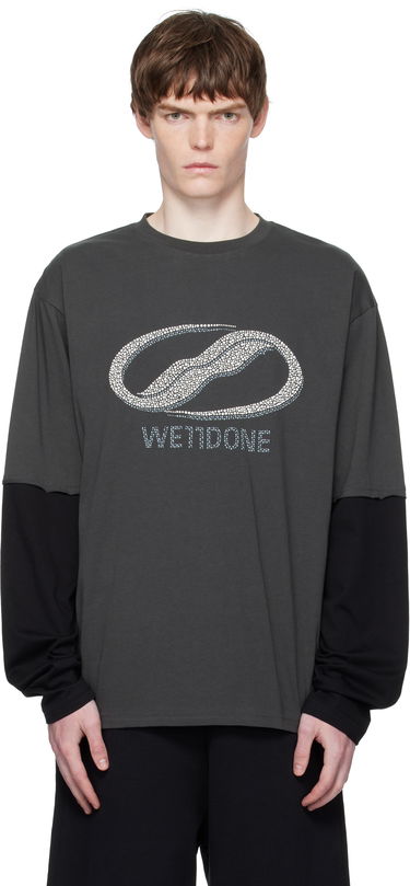 Tričko We11done We11done Pearl Logo Layered Long Sleeve T-Shirt Šedá | WD-TT2-25-739-U-CH, 0