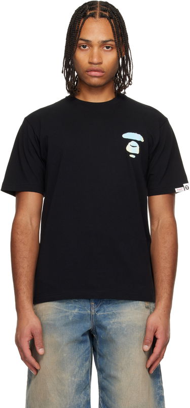 Tričko AAPE by A Bathing Ape Holographic Ape Head T-Shirt Čierna | AAPTEM1649XXNBKX, 0