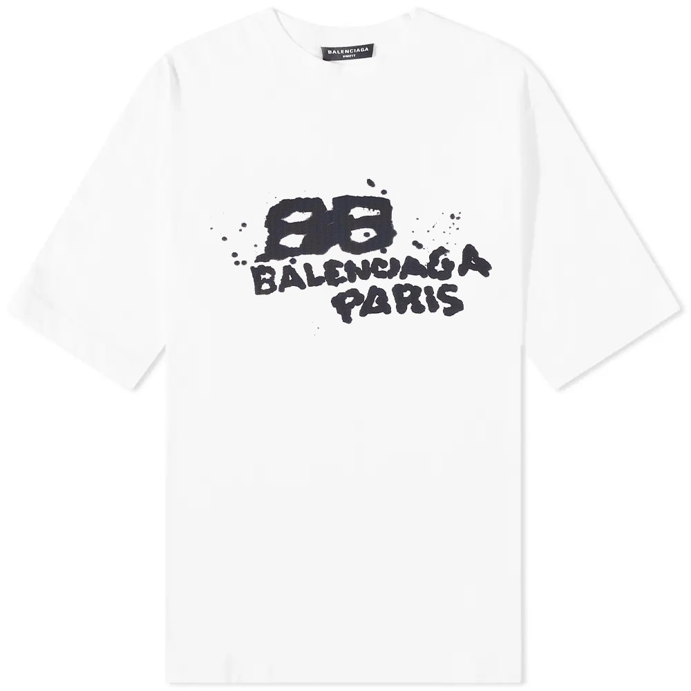Tričko Balenciaga Dirty Paris Logo Tee Biela | 612966-TNVN4-9040, 0