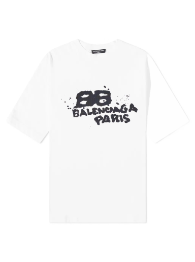 Tričko Balenciaga Dirty Paris Logo Tee Biela | 612966-TNVN4-9040