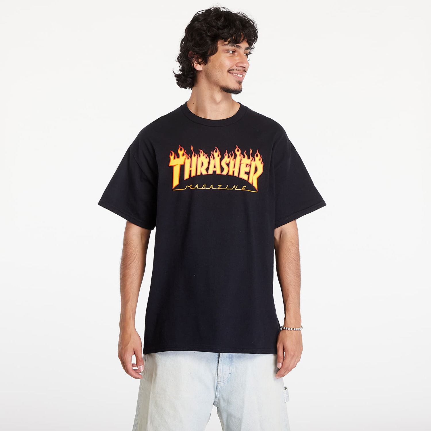 Tričko Thrasher Flame Logo T-Shirt Čierna | 110102BK, 0