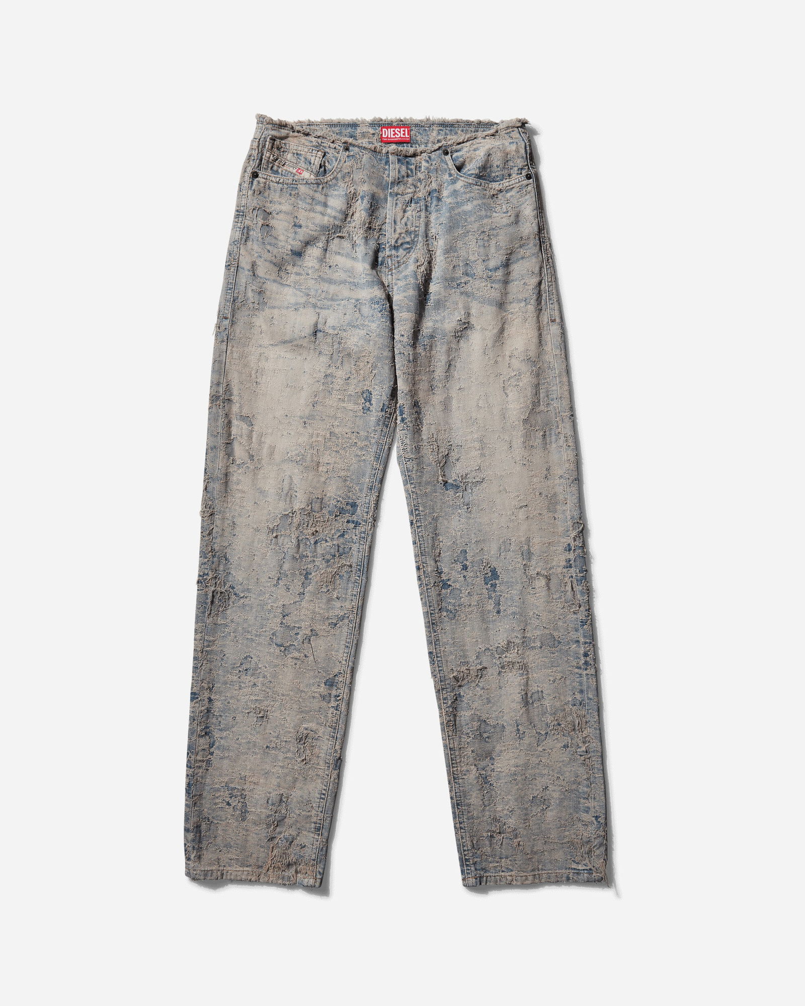 Distressed Straight Denim Pants