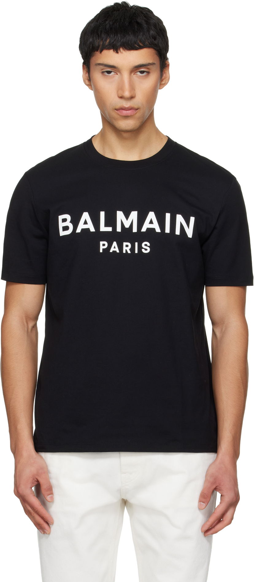 Tričko Balmain Balmain Paris Print T-shirt Čierna | GH1EG000BD45
