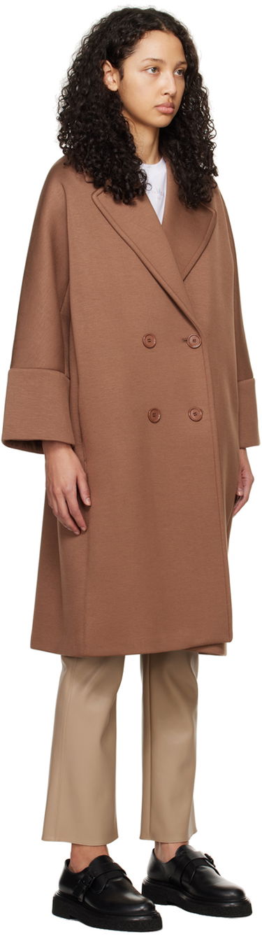 Kabáty Max Mara Max Mara Epopea Double-Breasted Coat Hnedá | 2419901021600 MM13074, 1
