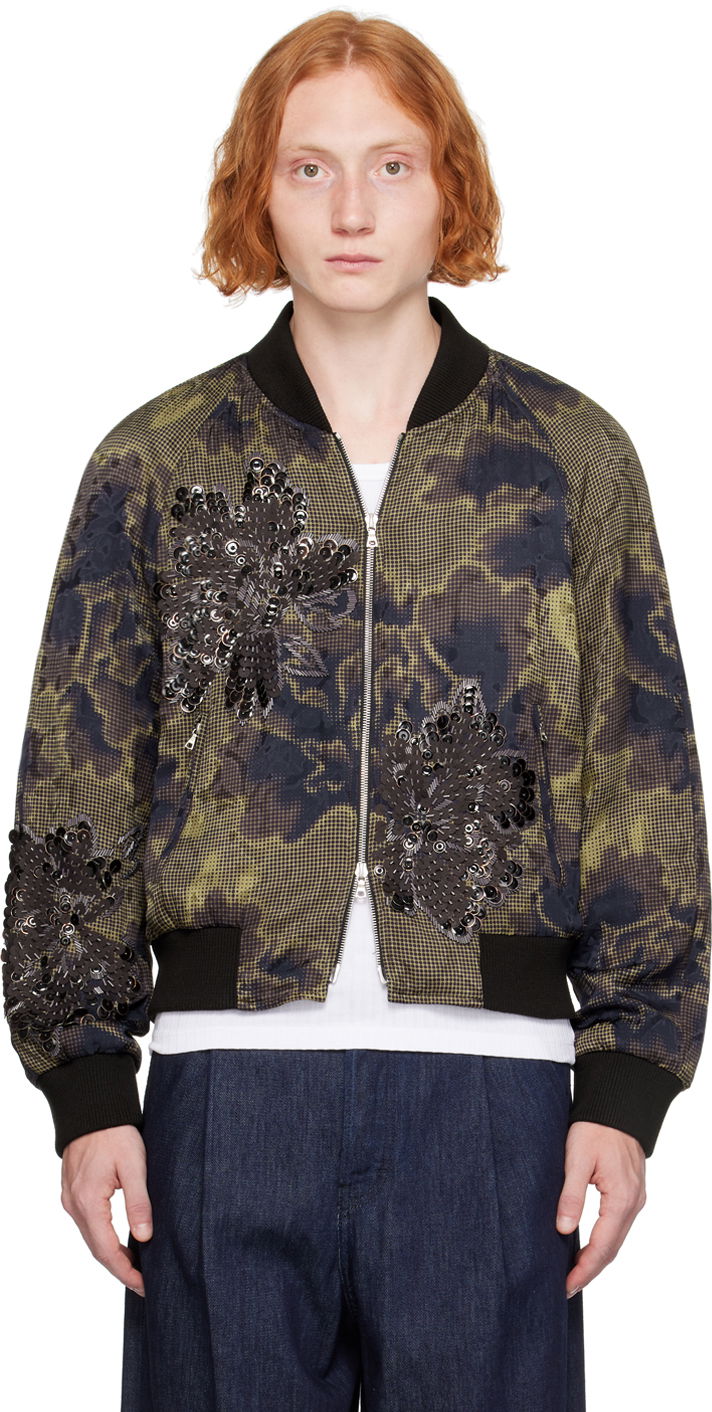 Bomber bunda Dries Van Noten Embellished Bomber Jacket Hnedá | 242-020522-9026