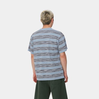 Tričko Carhartt WIP Short Sleeve Pocket T-Shirt in Misty Sky Stripe Modrá | I033679_5, 1