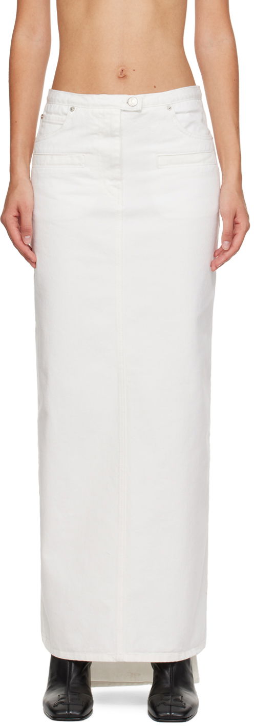 Sukňa Courrèges Courrèges Seven-Pocket Denim Maxi Skirt Biela | 423DJU124DE0025