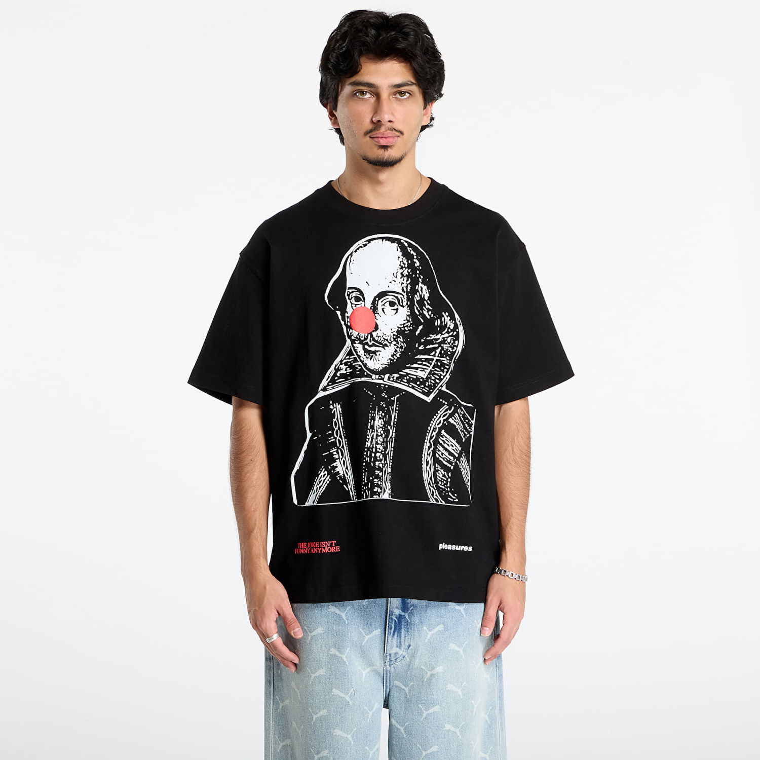 Tričko Pleasures Joke Heavyweight T-shirt Shakespeare Clown Nose Čierna | P25F045-BLACK, 0