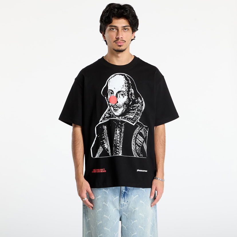 Tričko Pleasures Joke Heavyweight T-shirt Shakespeare Clown Nose Čierna | P25F045-BLACK