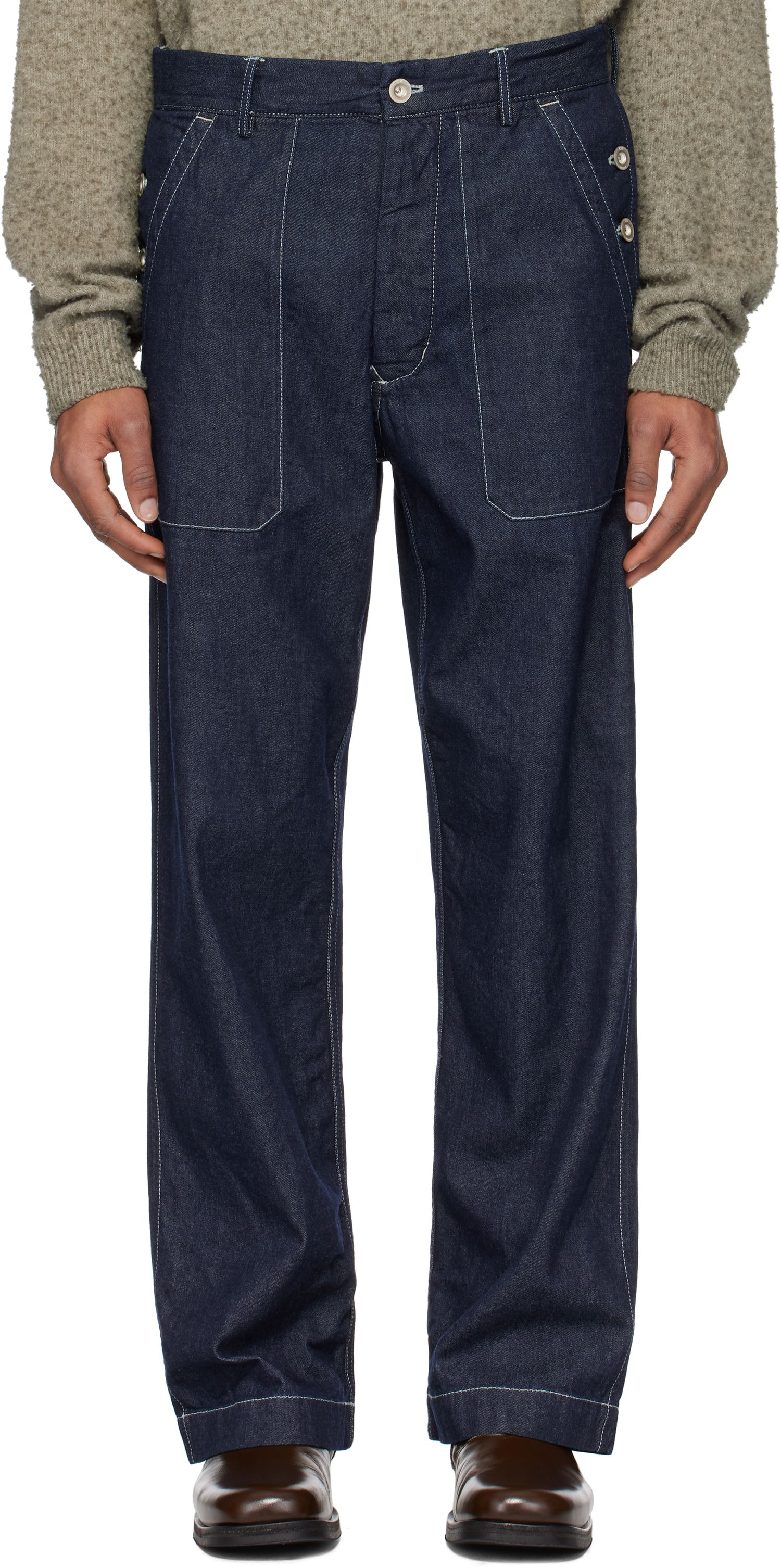 Džínsy C.P. Company C.P. Company Loose Denim Jeans Modrá | 18CMPA157A-110295W, 0