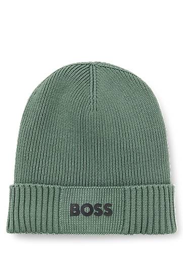 Kulicha BOSS BOSS Logo Beanie Hat Zelené | 50499423