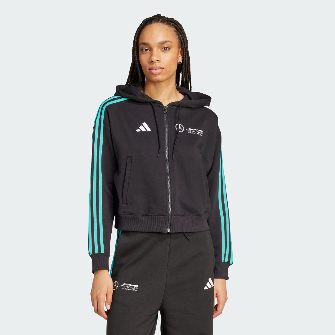 Mikina adidas Performance Mercedes - AMG Petronas Formula One Team DNA Full Zip Hoodie Čierna | JV5436, 0