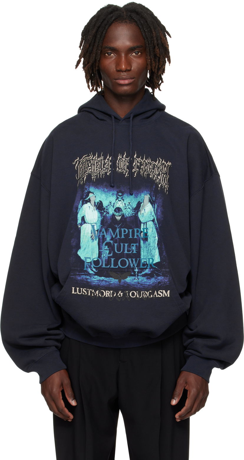Mikina VETEMENTS Vetements Cradle of Filth 'Vampire Cult' Oversized Hoodie Navy | UCF76HD700N