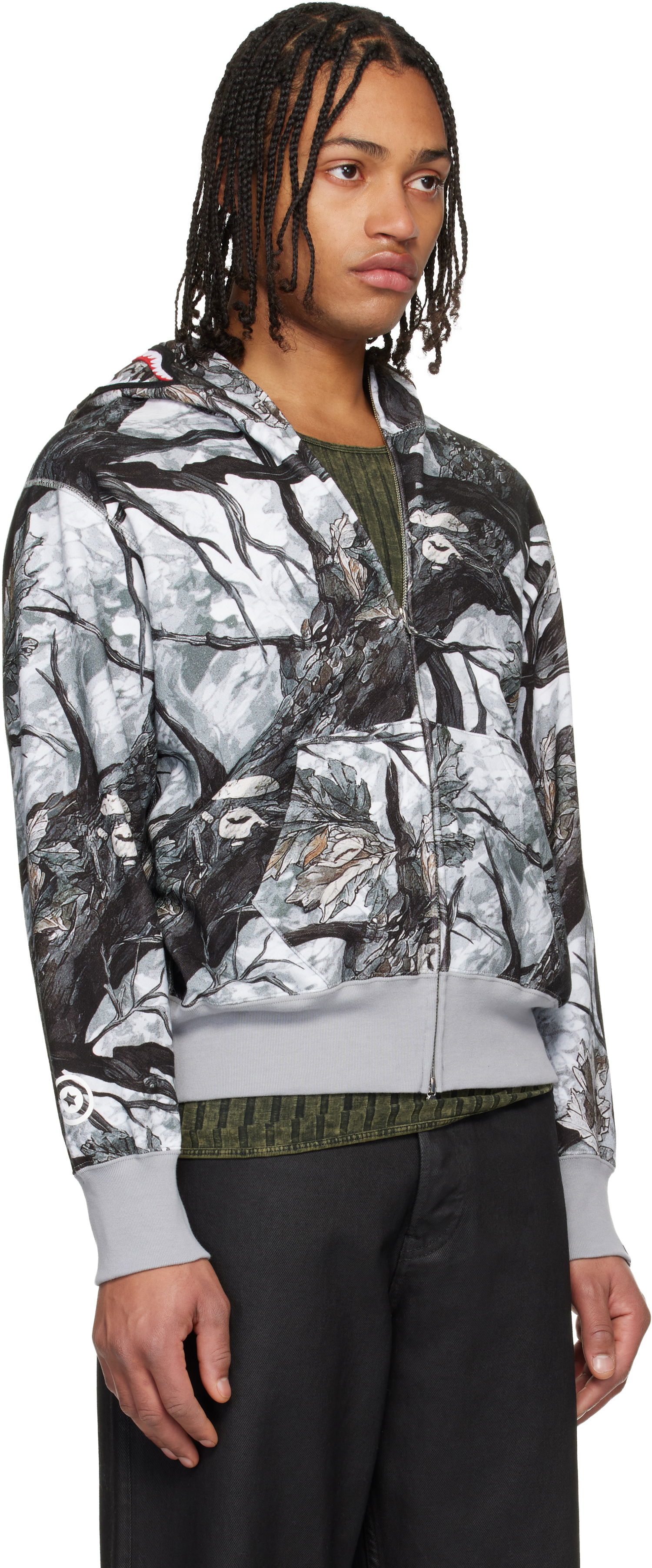 Mikina BAPE Tree Edge Camo Shark Full Zip Hoodie Rôznofarebný | 001ZPL802002L, 1