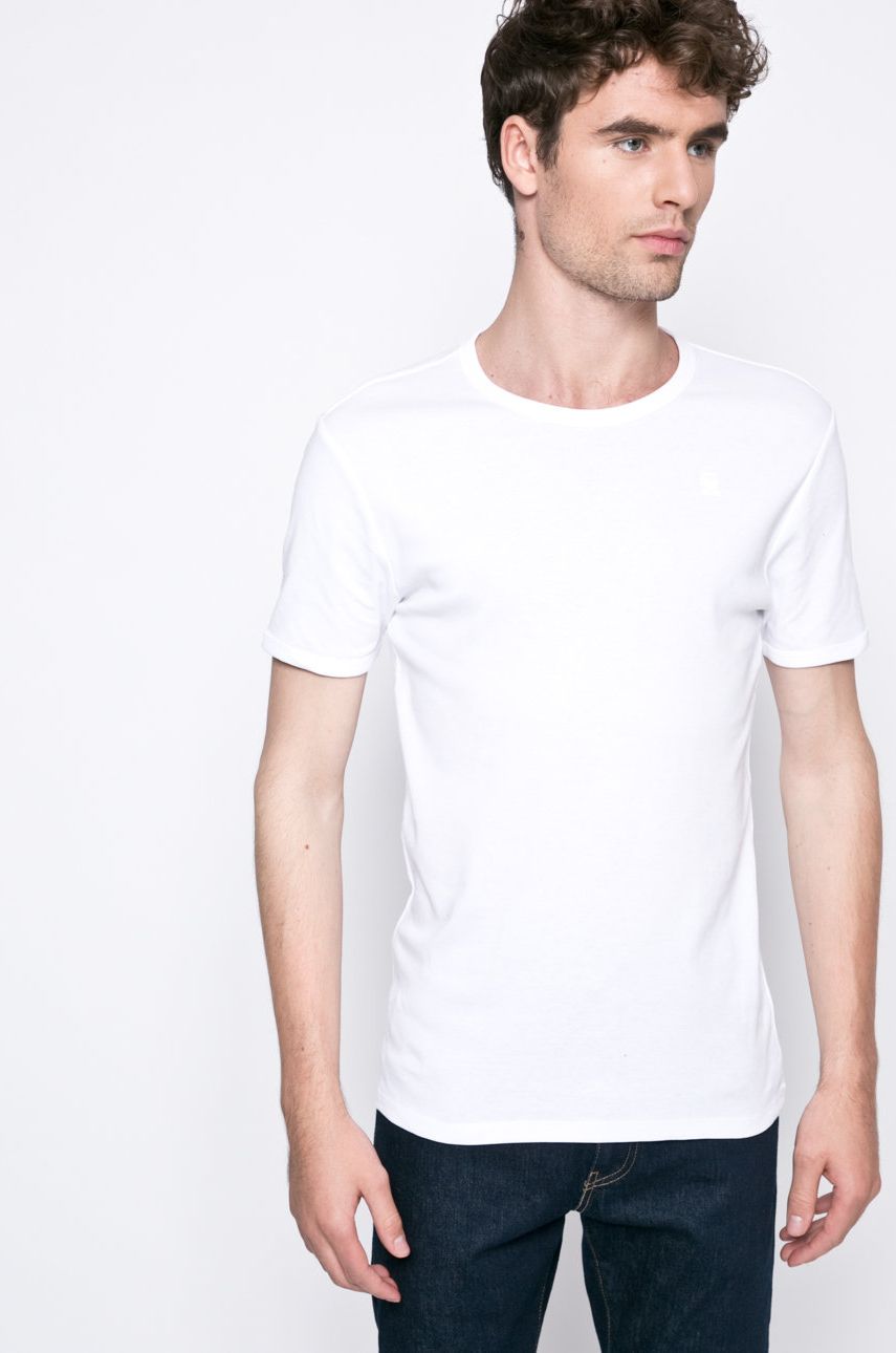 Tričko G-Star Raw 2-Pack of Basic Crew Neck T-Shirts Biela | D07205.124.110, 0