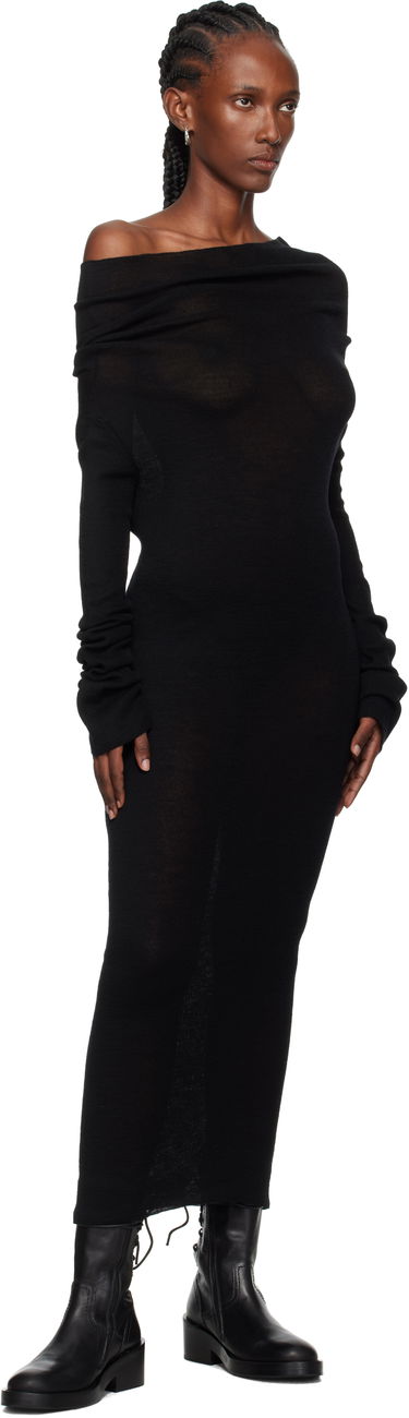 Šaty Ann Demeulemeester Ann Demeulemeester Barbro Dropped Shoulder Knitted Midi Dress Čierna | 2520-W-KN28-FA059-099, 3