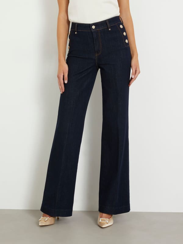 Džínsy GUESS Exposed Buttons Flare Denim Pant Navy | W4RA0PD2QU1, 0