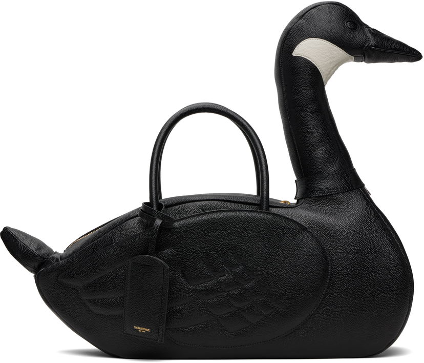 Kabelka Thom Browne Thom Browne Pebble Grain Goose Bag Čierna | UAG227A-00198
