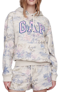 Tropical Print Hooded Pullover