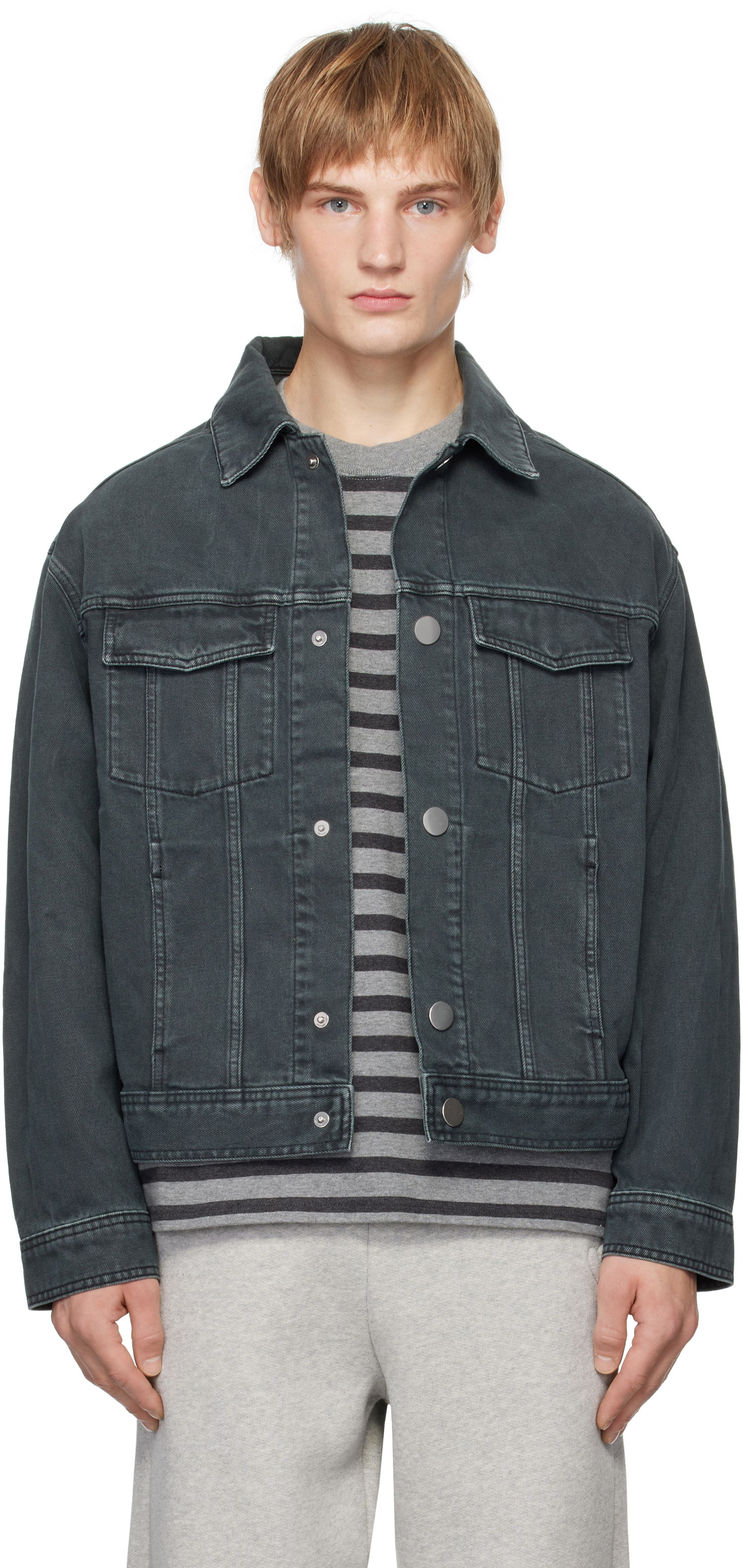 Bunda AMI Trucker Denim Jacket Modrá | HJK257.CO0037, 0