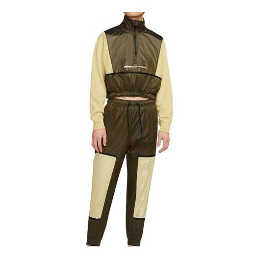 Súprava Nike Sportswear Half Zip Cropped Woven Jacket Zelené | CU6383-318