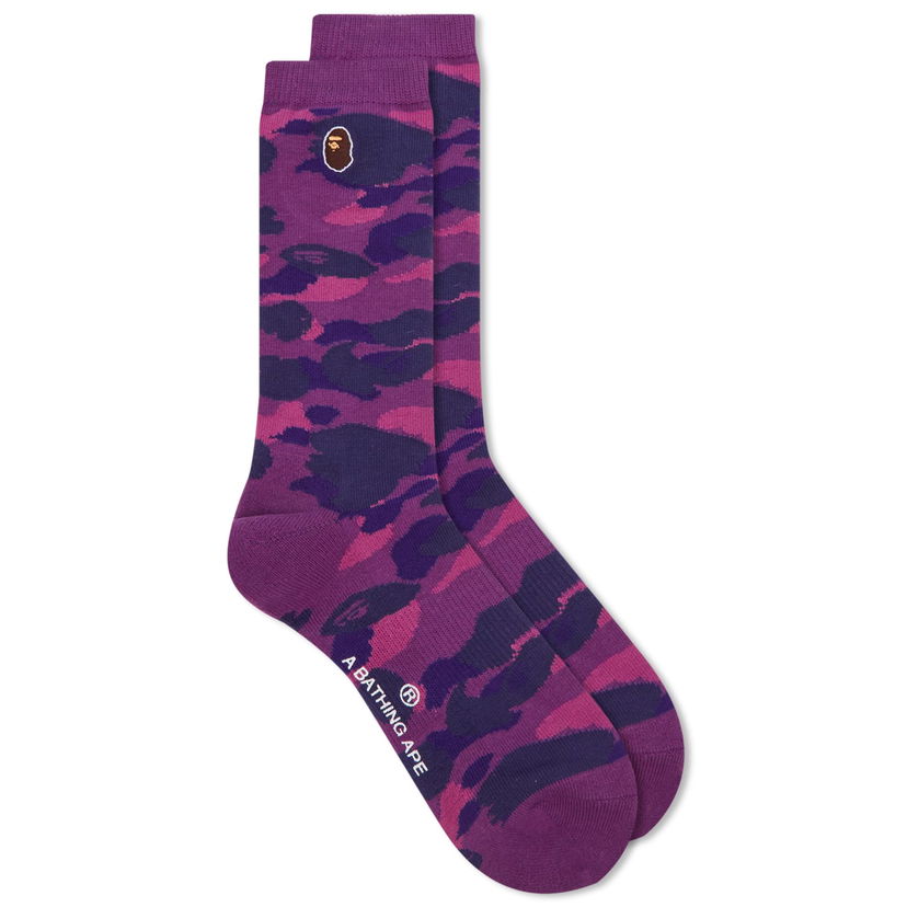 Ponožky BAPE A Bathing Ape Colour Camo One Point Socks Fialová | 001SOK301003M-PPL