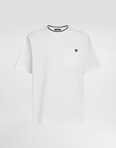 Tričko Dolce & Gabbana Dolce & Gabbana Piqué Pocket T-Shirt Biela | G8ST3ZHU7UTW0800, 0