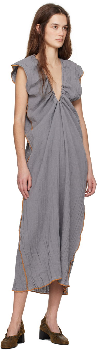 Šaty Baserange Baserange Max Draped Maxi Dress Šedá | DRMX-LC-SP25, 3