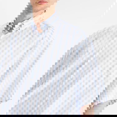 Košeľa VETEMENTS VETEMENTS Pinstripe Short Sleeve Shirt, Size Large Modrá | UA66SH420L, 5