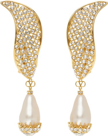 Náušnice Valentino Valentino Garavani Poetique des Gouttes Pearl Drop Clip-on Earrings Metalická | 6W2J0Y34QBT, 0