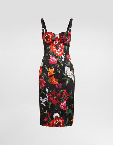 Šaty Dolce & Gabbana Dolce & Gabbana Satin Floral Print Dress Rôznofarebný | F6TZYTFSIB2HN5PB, 0