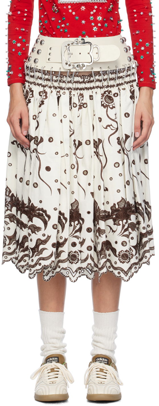 Sukňa Chopova Lowena Alma Knee Carabiner Midi Skirt Biela | 3194, 0