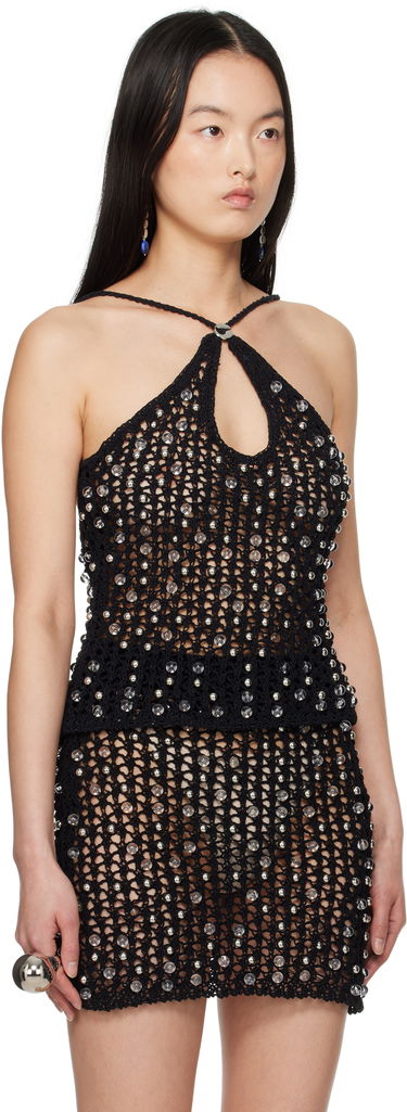 Tielko Coperni Coperni Beaded Knitted Tank Top Šedá | COPML132Y3013, 4