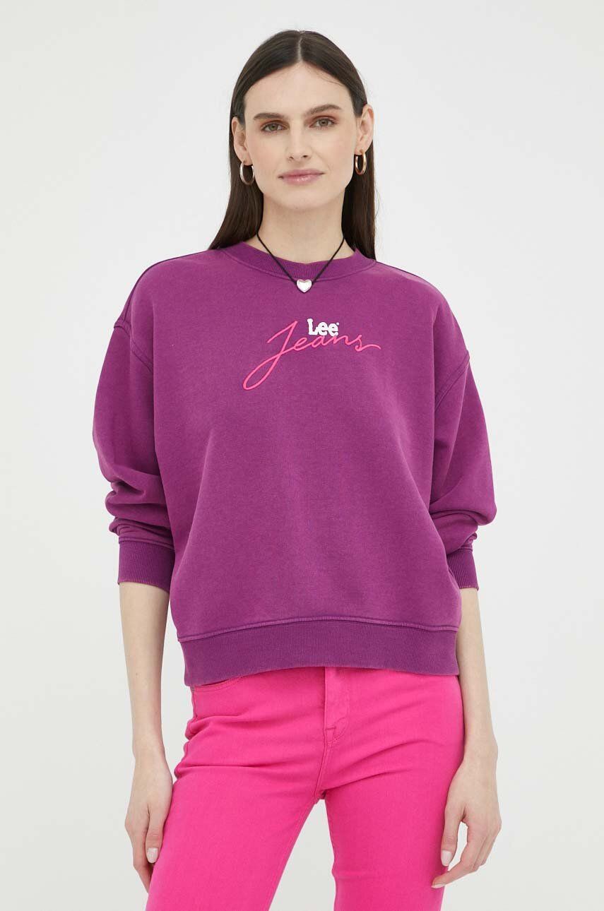 Mikina Lee Acid Sweatshirt Fialová | LQ21SRA10, 0