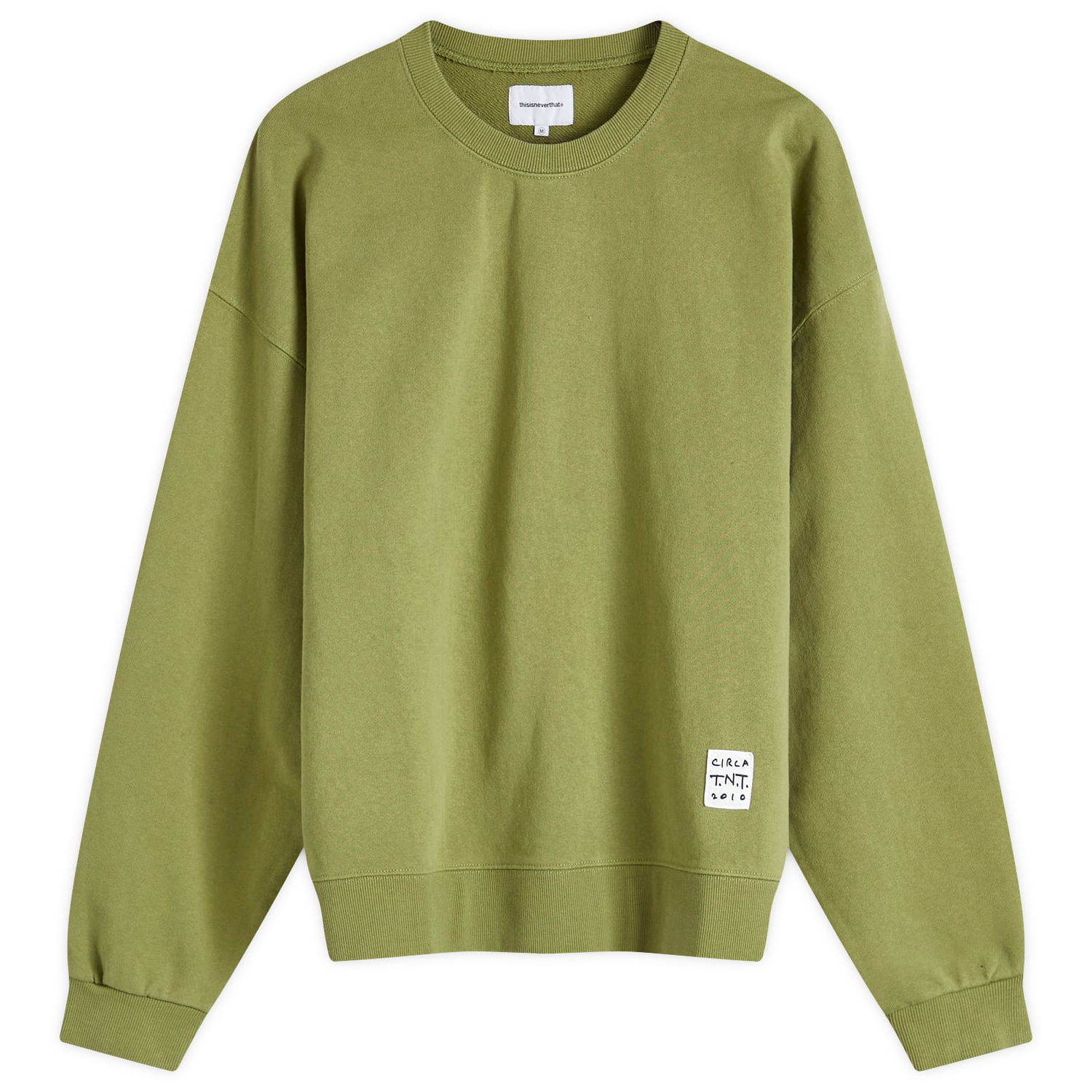 Mikina thisisneverthat TNT Faded Crew Sweatshirt Zelené | TN243TSWCW03-MOSS, 0