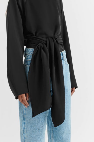 Tričko AXEL ARIGATO Diana Tie-Front Top Čierna | A2123001, 5