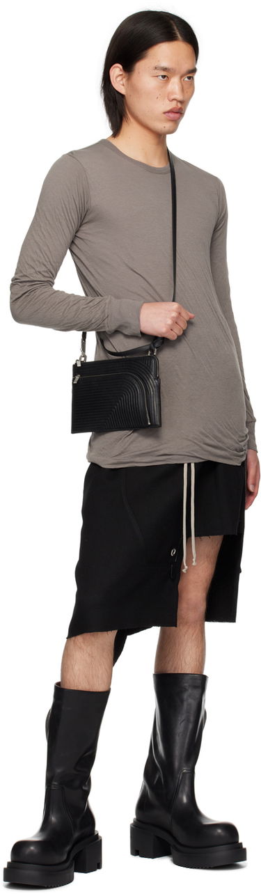 Kabelka Rick Owens Rick Owens Porterville Peached Lambskin Club Bag Čierna | RA02D0520 LLPQ1, 3
