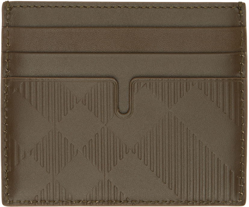 Oblečenie Burberry Brown Tall Embossed Check Card Holder Hnedá | 8095689