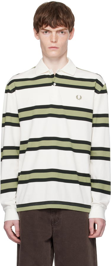 Polo tričko Fred Perry Fred Perry Striped Jersey Polo Biela | M9849, 0