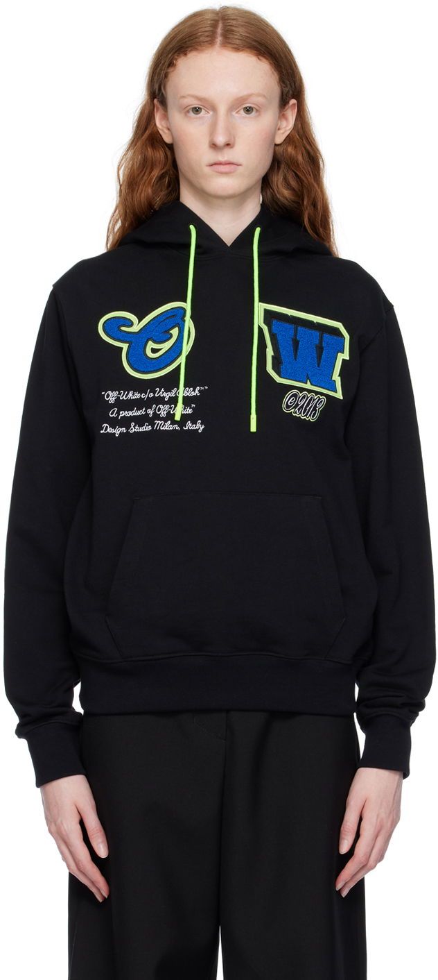 Mikina Off-White Varsity Hammer Hoodie Čierna | OMBB097S23FLE0091069, 0