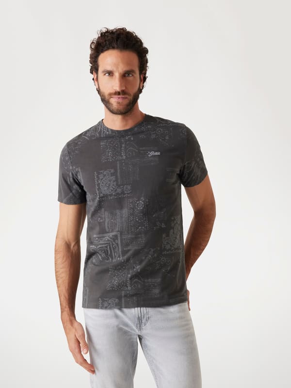 Tričko GUESS Guess Bandana Print T-Shirt Šedá | M5RI09I3Z14, 0