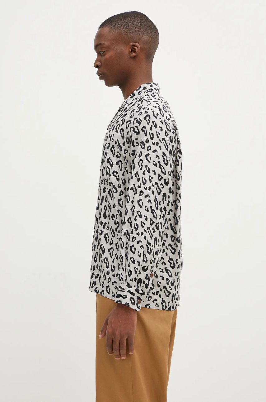 Košeľa WACKO MARIA Leopard Open Collar Shirt Šedá | 24FW-WMS-HI01, 1